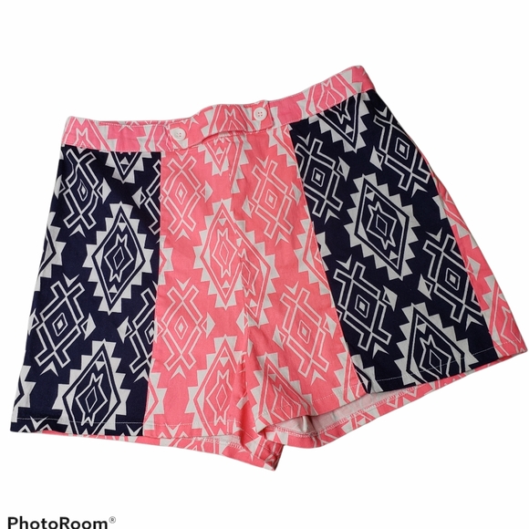 Flying Tomato Summer Neon Pink Print Bootie Boho Festival Shorts Beach JR Large - Picture 2 of 13